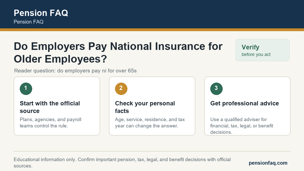 Checklist graphic for Do Employers Pay National Insurance for Older Employees? on Pension FAQ